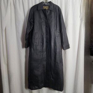 Vintage Seventh Avenue Medium Leather Coat Womens Trench Black Thermolite Active